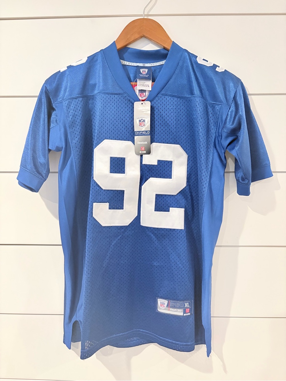 NY Giants Michael Strahan #92 NFL Jersey Youth XL 16-18 Y2K Reebok NWT NFL